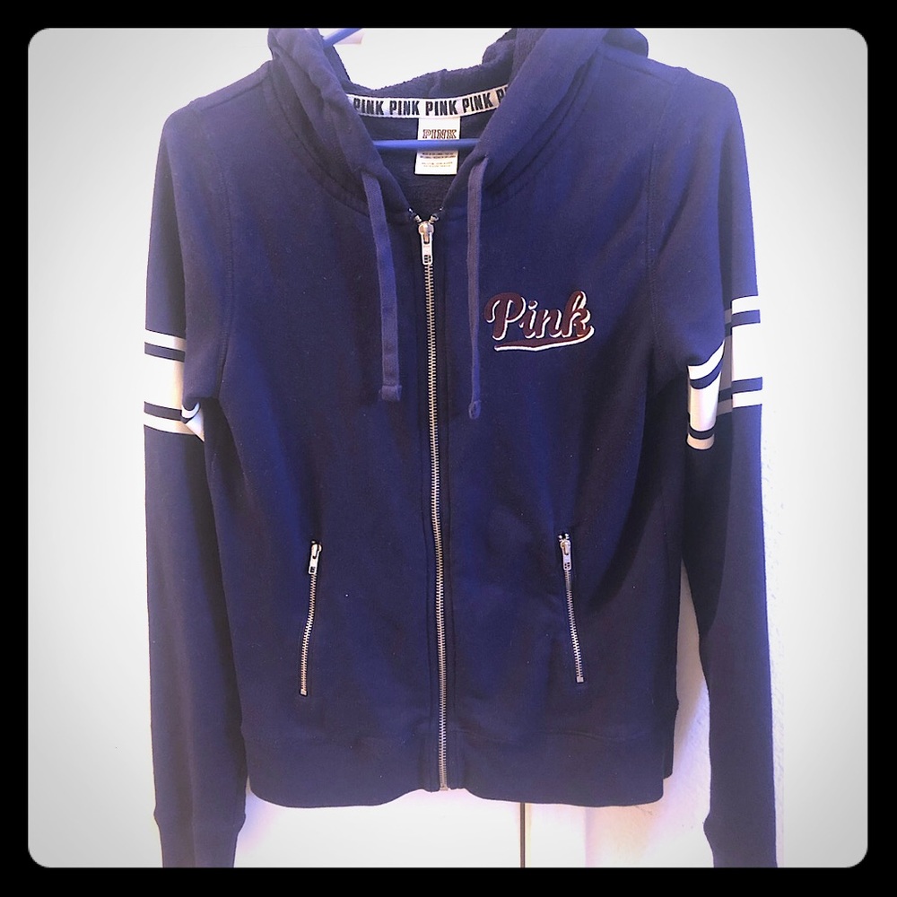 Vs pink zip up hoodie